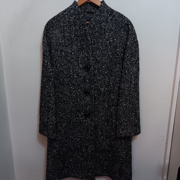 Cinzia Rocca Black and White Made in Italy Wool Alpaca Coat – sz 6 - Picture 1 of 10